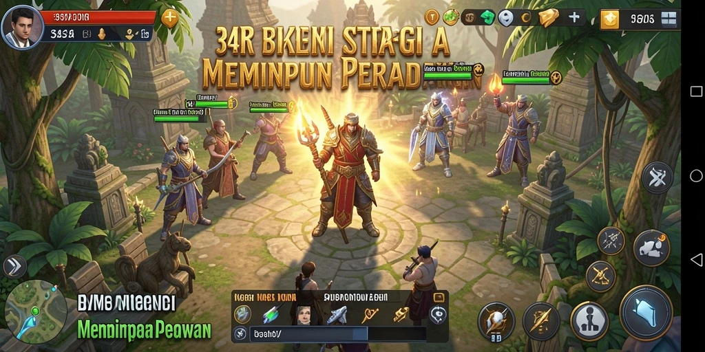 Gameplay mendebarkan dengan strategi dan pertempuran seru di 34R.