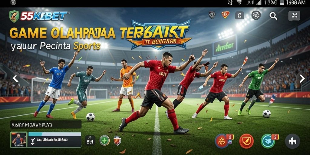 Tampilan antarmuka pengguna yang menarik dari 55KBET saat bermain olahraga.