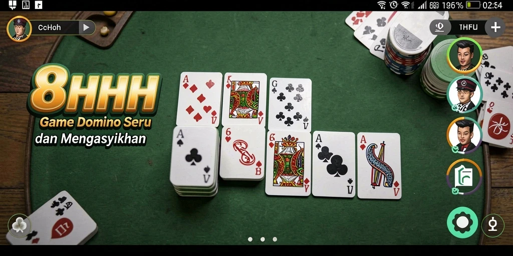 Tampilan gameplay seru dalam permainan Domino 8HHH.