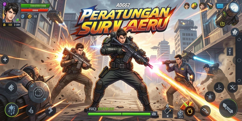Screenshot gameplay ADG62 menampilkan pertarungan yang mendebarkan.