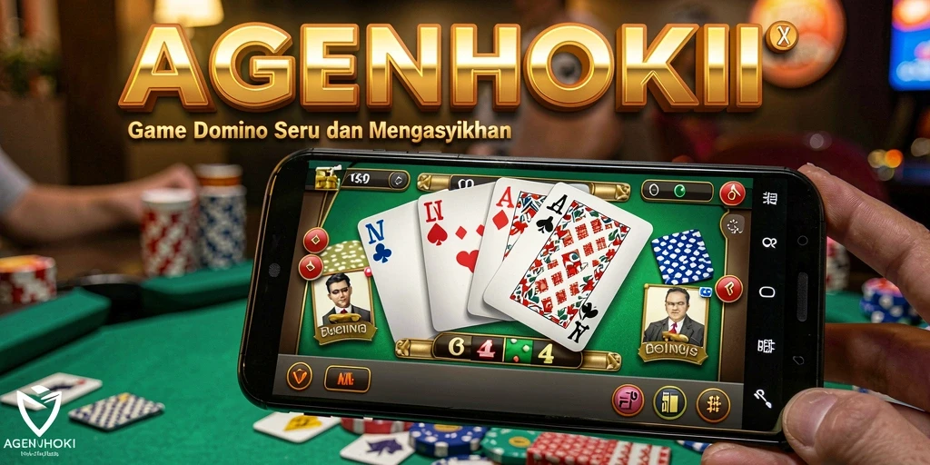 Tangkapan layar utama AGENHOKI menampilkan gameplay domino yang seru dan interaktif.