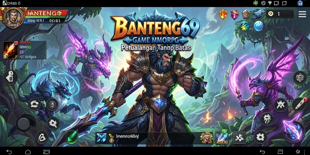Screenshot gameplay BANTENG69 yang menampilkan pertarungan seru di dunia MMORPG.