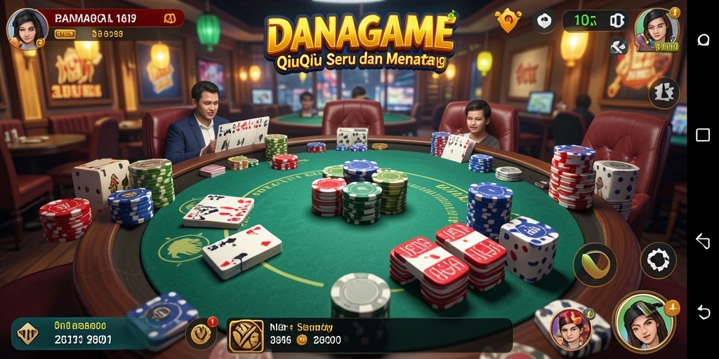 Menggambarkan aksi seru dalam permainan QiuQiu