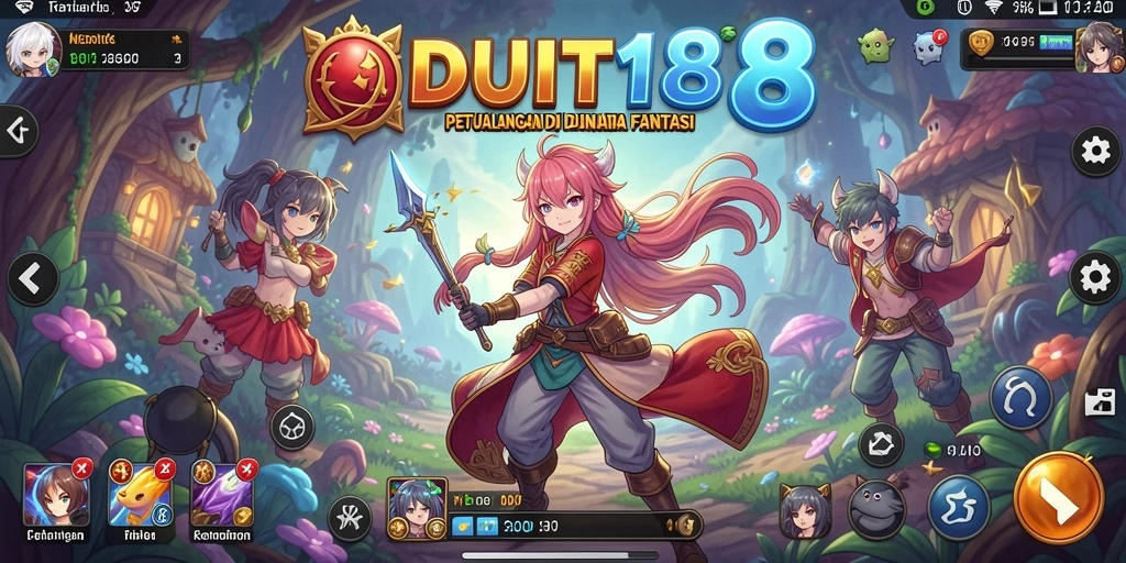 Screenshot gameplay <strong>DUIT188</strong> menampilkan aksi karakter anime yang memukau.