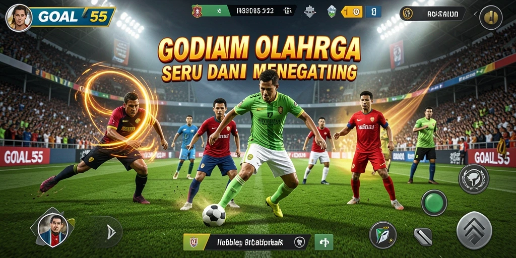 Tampilan menarik dari gameplay <strong>GOAL55</strong> di lapangan olahraga.