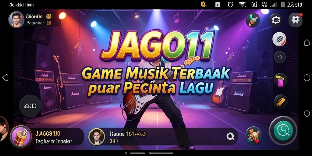 Screenshot JAGO11 menunjukkan pengguna bermain dan menikmati musik.