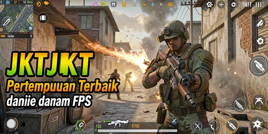 Tangkapan layar gameplay JKTJKT yang menampilkan aksi seru FPS.