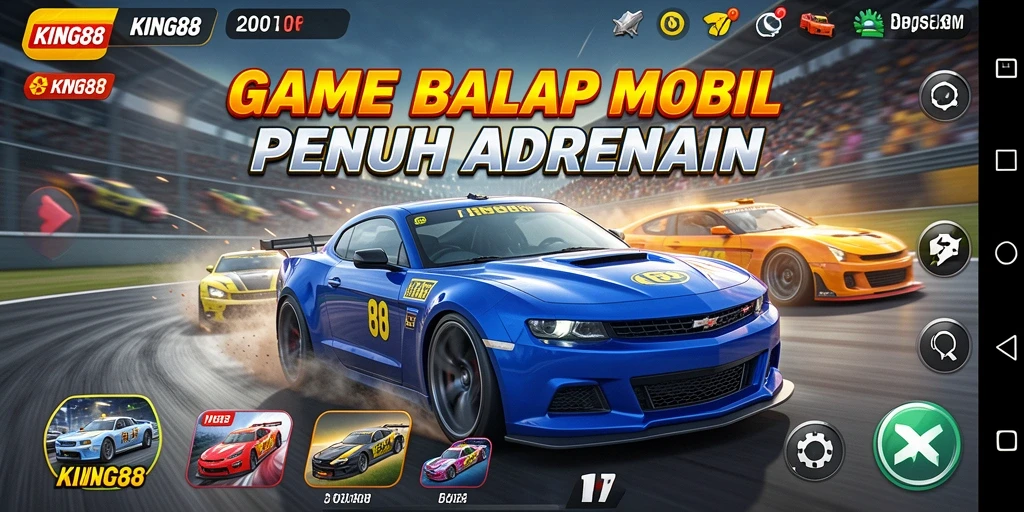 Gameplay balap mobil seru dan mendebarkan di KING88.
