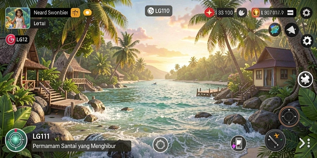 Tampilan gameplay LG111 yang menarik dan ceria.