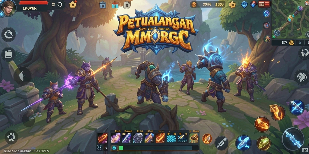 Screenshot gameplay LKOPEN menampilkan aksi seru dalam pertempuran MMORPG.