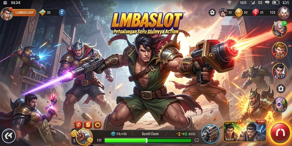 Screenshot LMBASLOT menampilkan aksi menegangkan di level penuh tantangan.