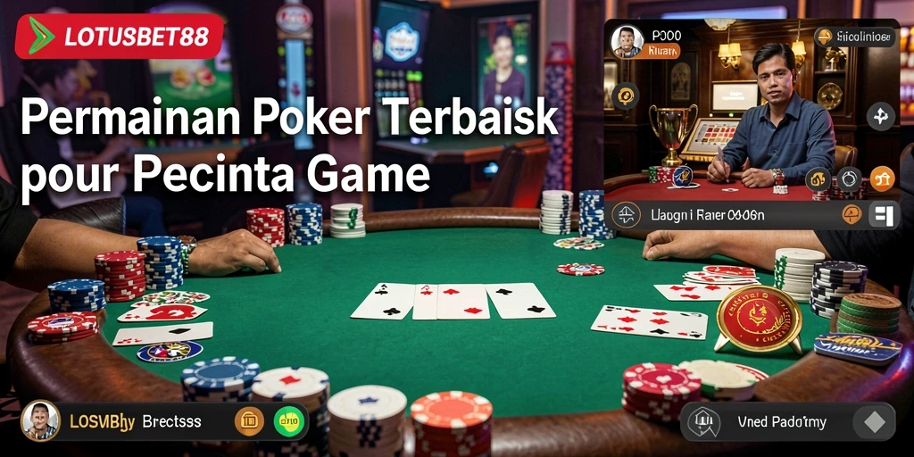 Screenshot LOTUSBET88 menampilkan aksi poker yang mendebarkan dan realistis.
