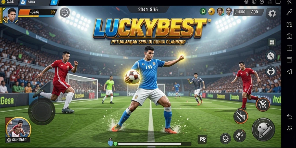 Tampilan gameplay seru ini menampilkan pertandingan olahraga yang intens.