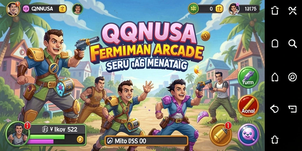 Tangkapan layar QQNUSA menampilkan aksi gameplay Arcade yang dinamis dan menarik.