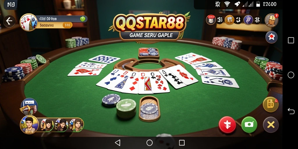 Screenshot gameplay gaple QQSTAR88 yang seru dan interaktif.