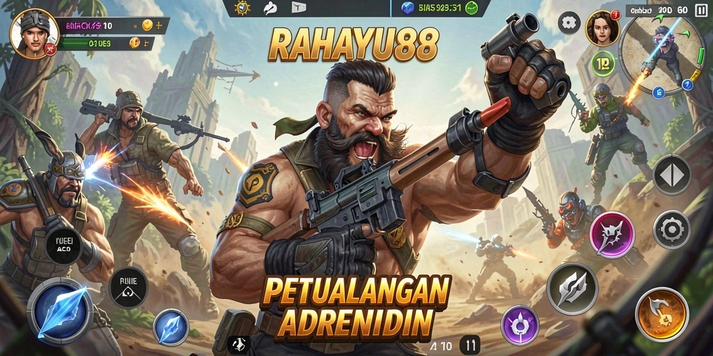 Tampilan gameplay yang menegangkan di RAHAYU88 saat melawan musuh.