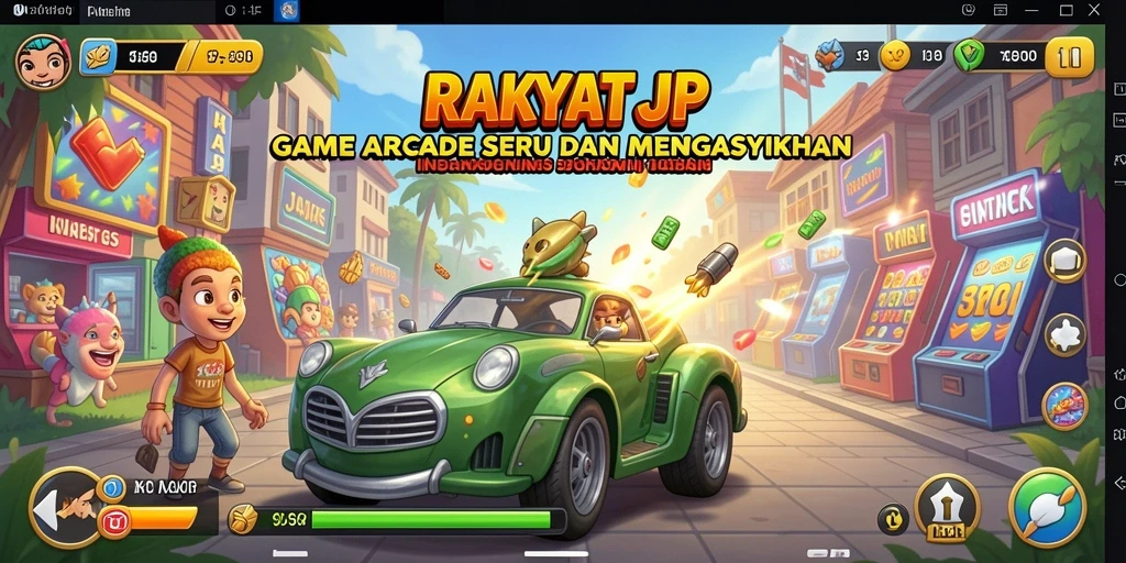 Tampilan gameplay RAKYATJP yang seru dan penuh warna.