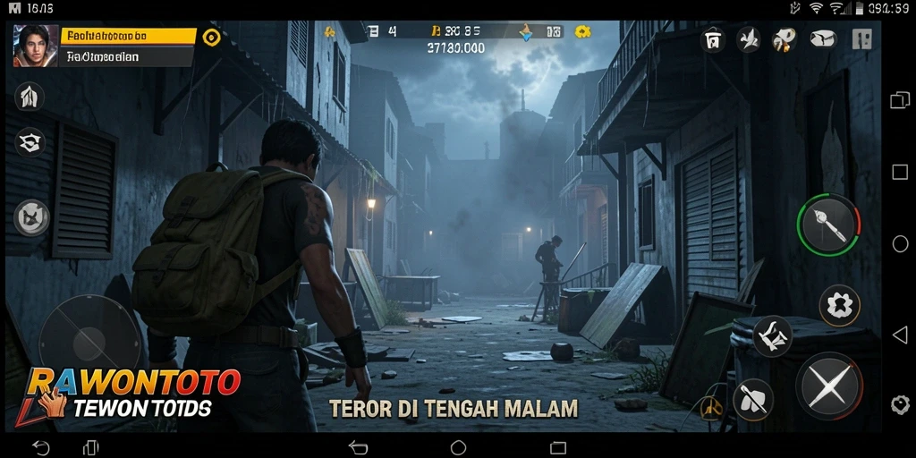 Screenshot momen menakutkan dalam gameplay RAWONTOTO yang intens.