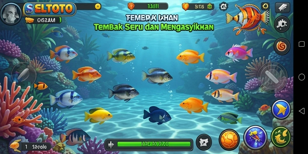 Tampilan gameplay SELTOTO yang penuh aksi Tembak Ikan.