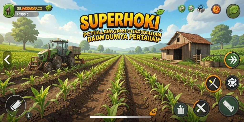 Gameplay seru dalam <strong>SUPERHOKI</strong> dengan aktivitas pertanian yang menyenangkan.