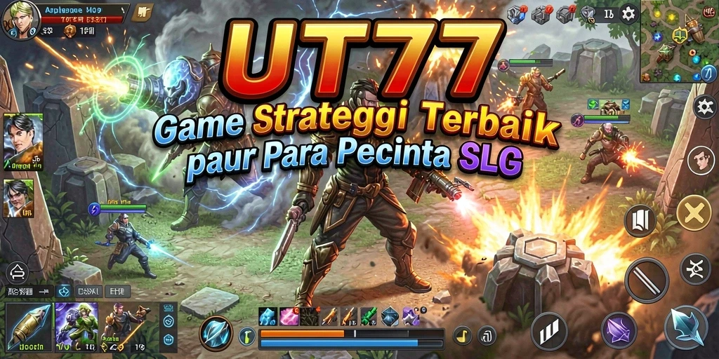 Tangkapan layar gameplay UT77 yang menunjukkan pertempuran strategis.